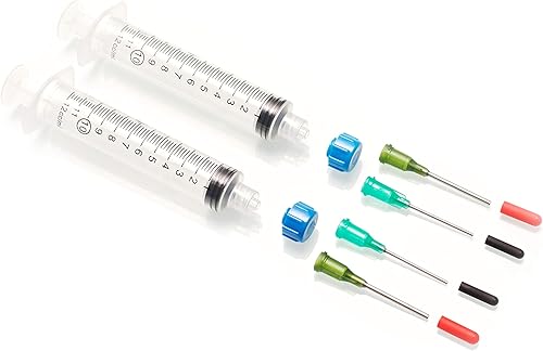 Mini paquete de jeringas industriales - Jeringas Luer Lock de 0.3 fl oz, agujas romas de calibre 14 y 18, cubiertas y tapas de jeringa |