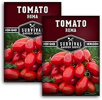 Vista 10 de Semillas de tomate Roma para plantar, variedad de tomate de pasta de reliquia determinada para salsa y enlatado, tomates Roma italianos productivos