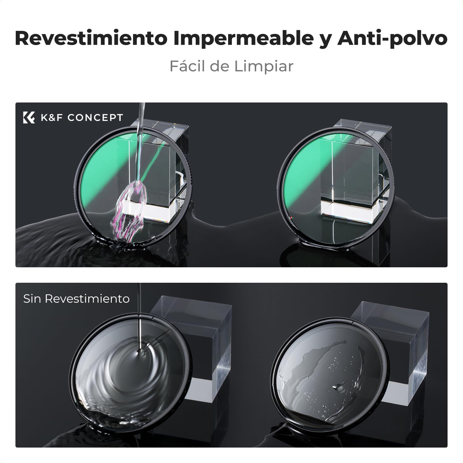 K&F CONCEPT Nano-Xcel Filtro UV Armor, 58MM Filtro de Protección UV Antideflagrante Anti-Explosión de Vidrio Óptico con 28 Capas Nano Revestimiento para Fotografía 4K/8K