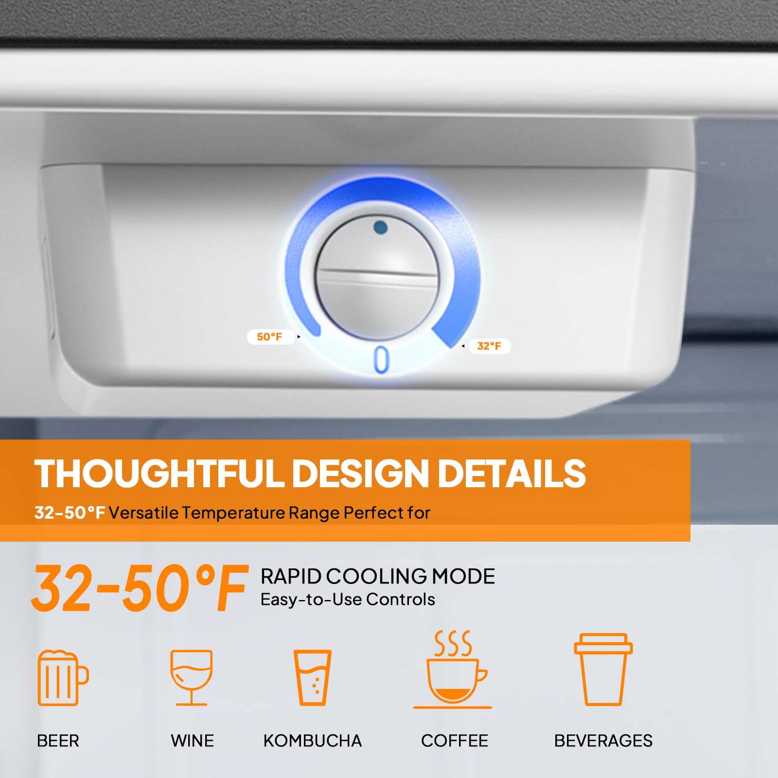Rovsun Bf-152 Full Size 5.4 Cu.Ft, Beer Kegerator With Co2 Tank Included, Draft Beer Dispenser For Home Bar, 152l Beverage Refrigerator Direct Cool, Metal Cabinet, Single Tap, Black on Fridge.com - View 6