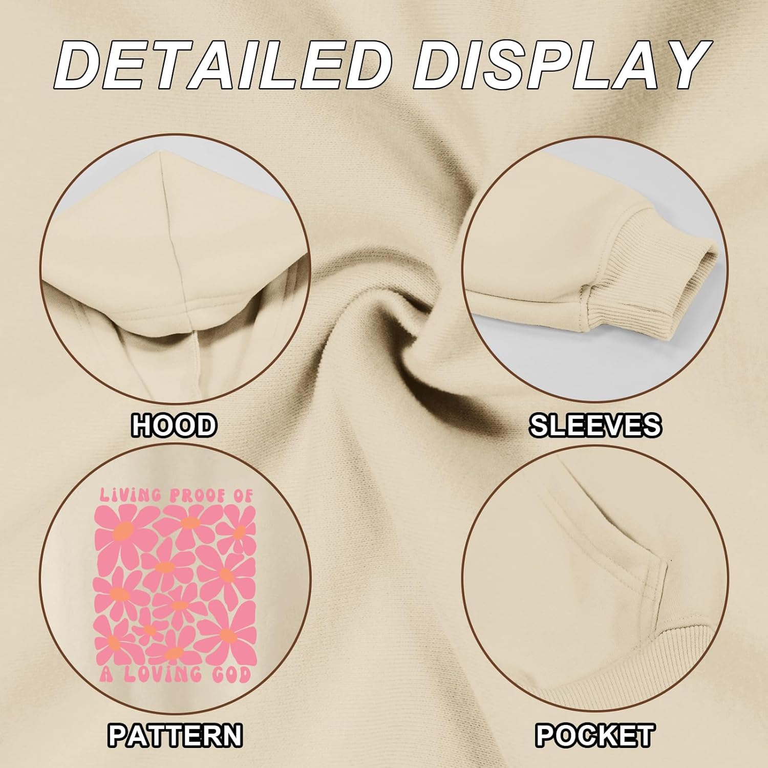 KEEVICI Cute Christian Graphic Hoodies For Girls God Flower Hoodie Kids Jesus Sweatshirt Religious Bible Verse Pullover - Image 7