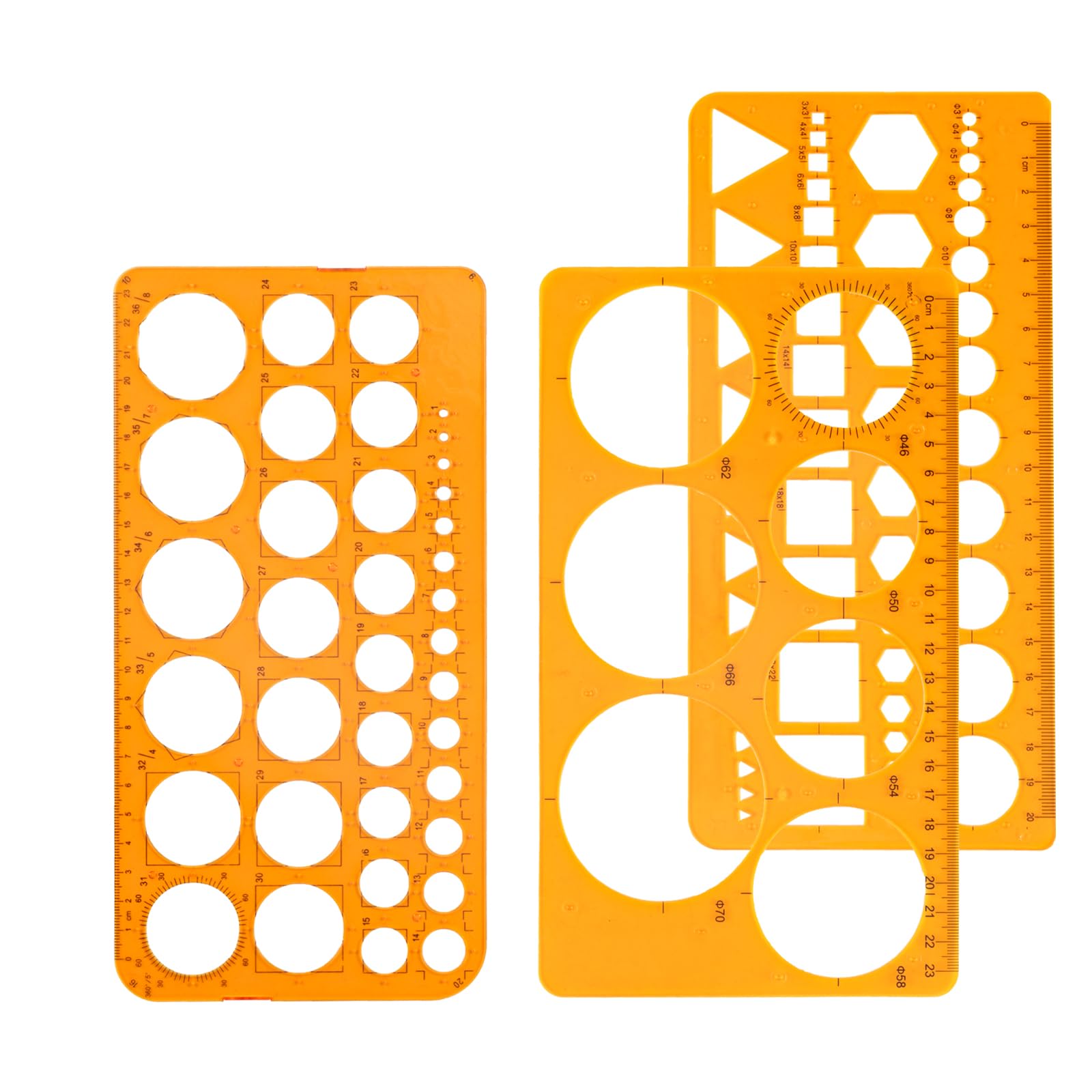 Stencil Per Disegno 2 Pezzi - Cerchio E Forme Geometriche, Verde Trasparente, Per Ufficio E Scuola - Foto 10