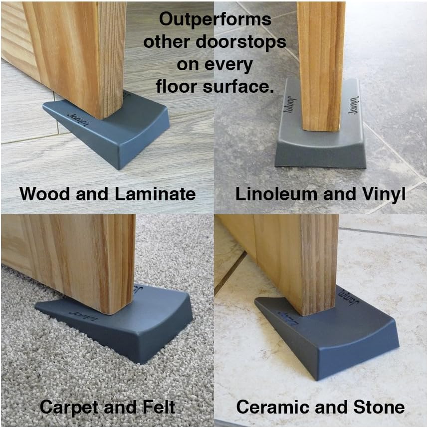 Jamm Jumbo Door Stopper | Door Stop Wedge Holds Doors Open in Both Directions | Premium Non Rubber Non Slip Hardware | Honey Beige - 1 Pack
