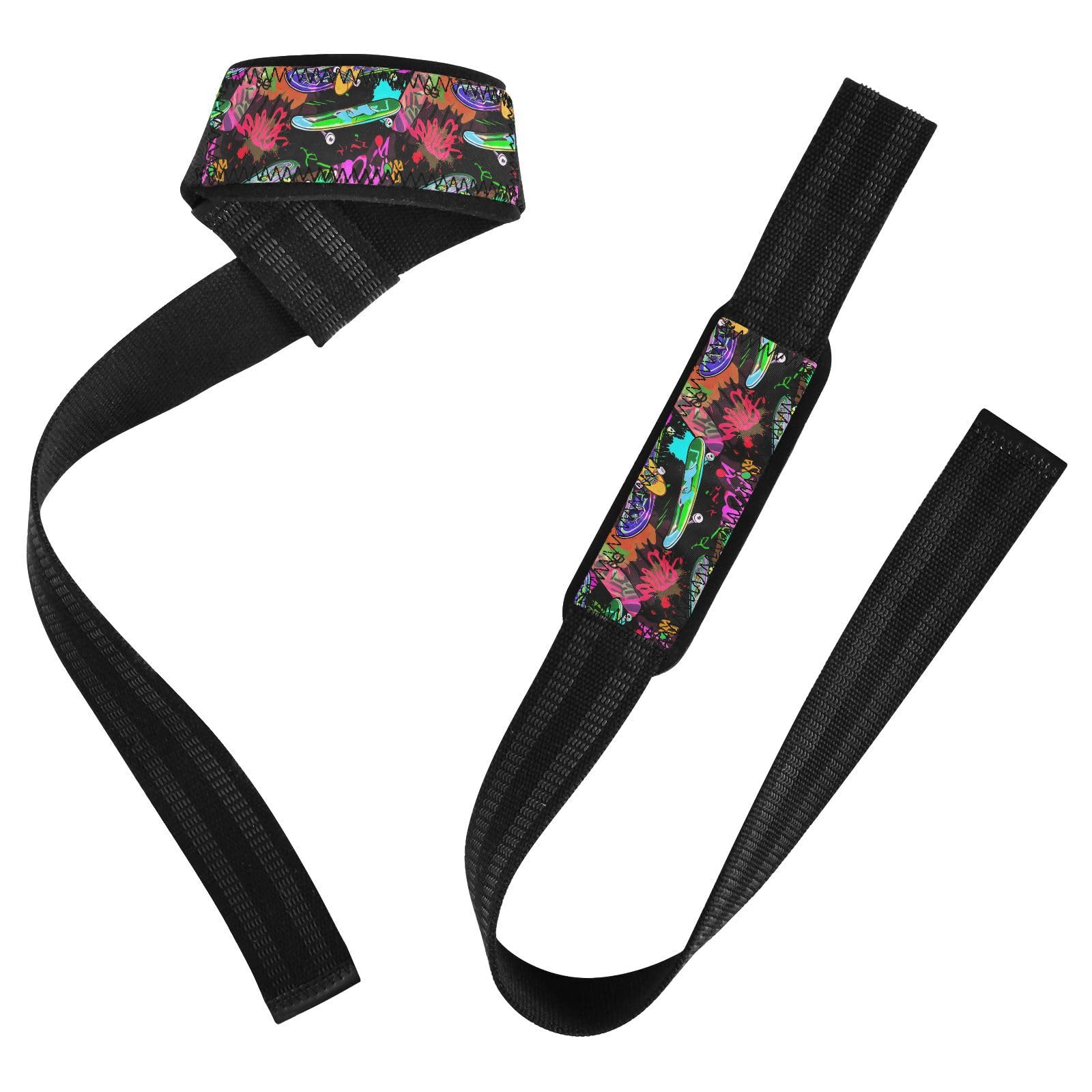 STAYTOP Cute Cartoon Dinosaur Wrist Straps for Weightlifting,Lifting Straps with Neoprene Cushioned Wrist Padded and Anti-Skid Silicone for Strength Training,Bodybuilding,Deadlifting