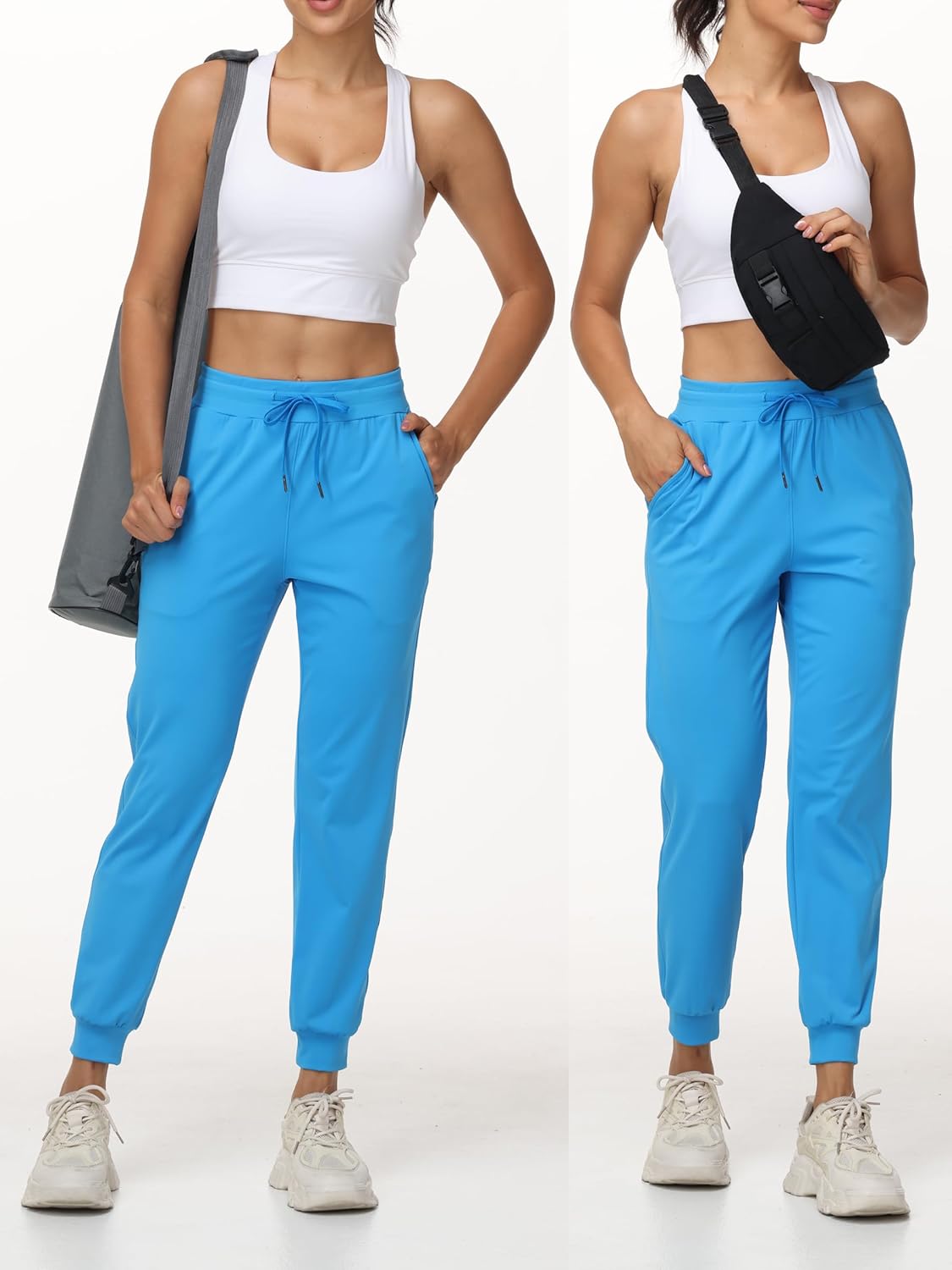 Womens Athletic Joggers Track Pants Gym Wear Workout Running Sweatpants with Pockets Travel Casual Stretch Bottoms - Image 3