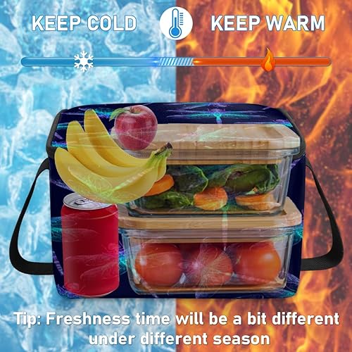 Miniatura 6 de Lonchera aislada con estampado de libélula de acuarela para mujeres, reutilizable, bolsa cuadrada de comida para adultos y hombres, lonchera más