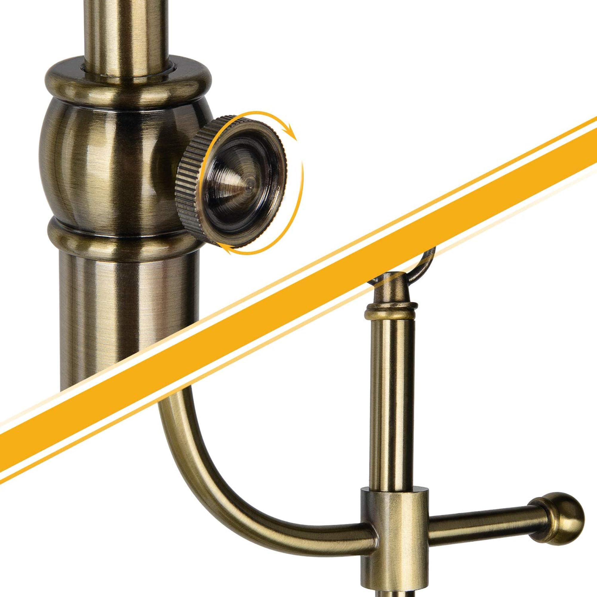 ACMHNC Stehlampe Wohnzimmer Vintage, Dimmbar, Timer, Bronze | Retro Stehleuchte mit Fernbedienung, Stoffschirm, E27 Fassung, 3000K-6000K, Hoehenverstellbar 134-174 cm für Sofaecke, Sessel