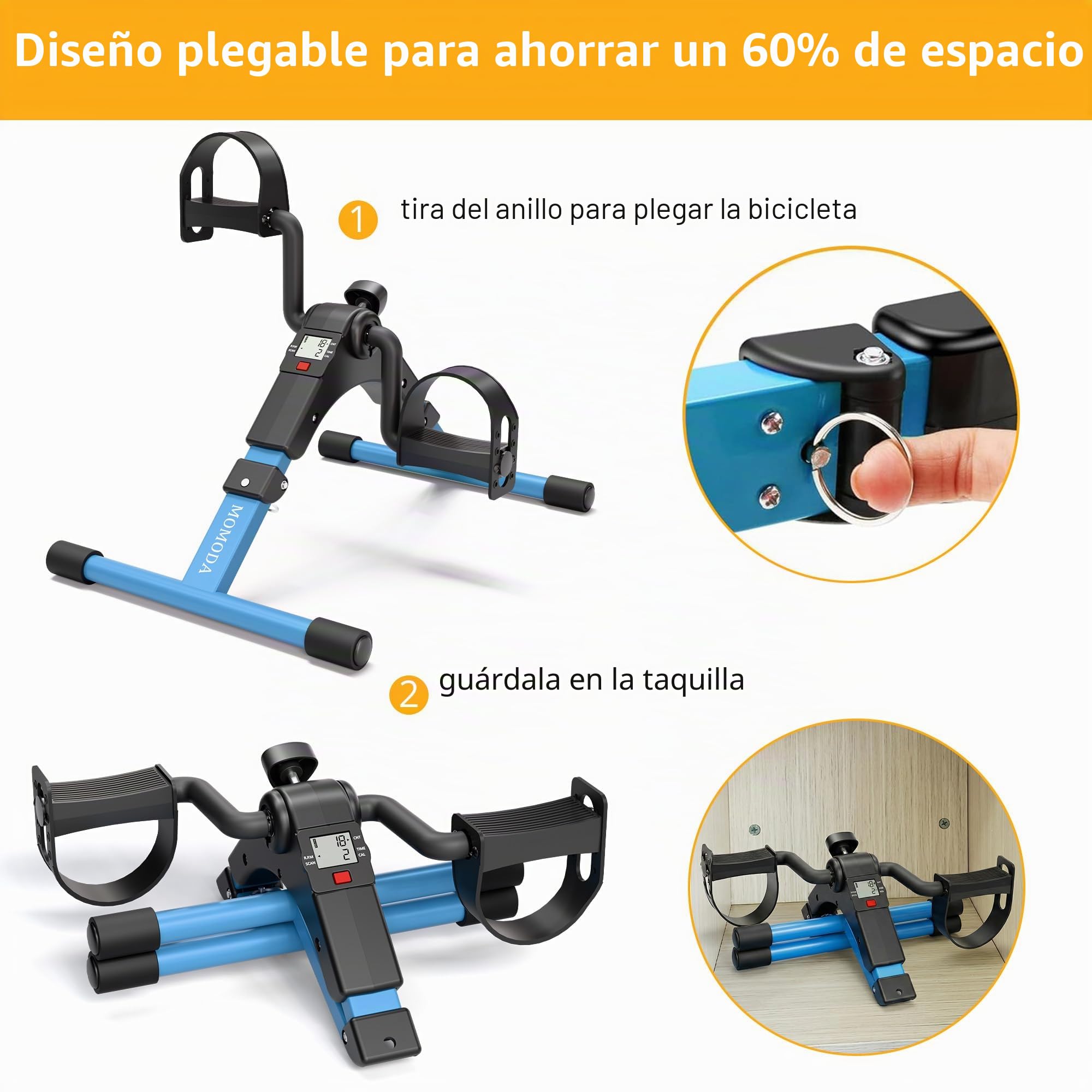 Pedal Ejercicio Terapia Bicicleta para Pata y Brazo con Monitor LCD Plegable
