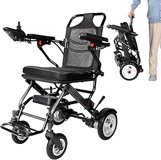 Silla de Ruedas Eléctrica Plegable Ligera Silla Ruedas Electrica Estrecha con Doble Motor Cadeira de Rodas Electrica de...