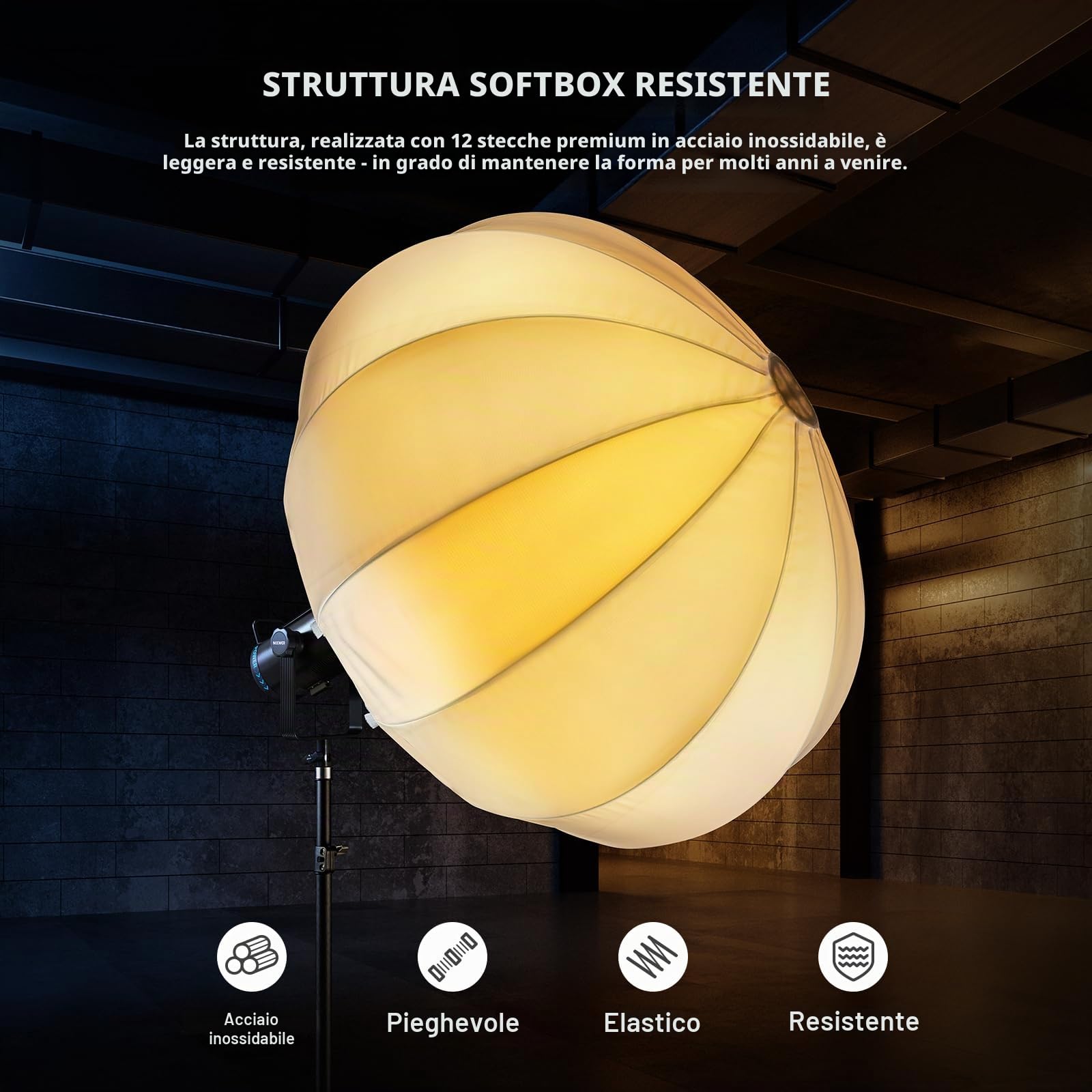 NEEWER 33.5"/85cm Lantern Softbox, Sgancio Rapido Bowens Supporto, NS35L | 360° Luce Diffusore Softbox, Lightweight Nylon Alloy, per RGB CB60 CB60B CB200B MS60B MS60C MS150B Continuous Luce LED Video