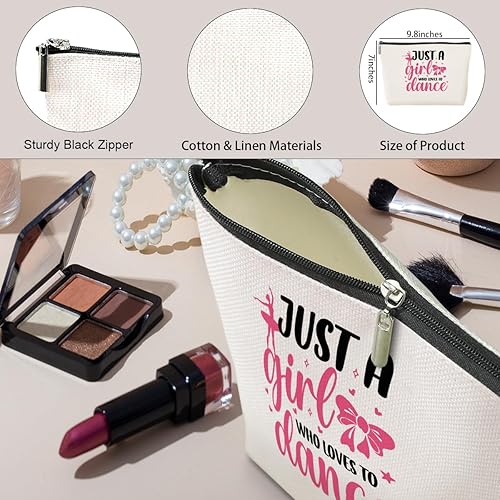 Miniatura 5 de jeilink Girl Loves Dance - Bolsa de maquillaje para bailar, regalo divertido para amantes del ballet, regalos elegantes para bailar, mujeres,