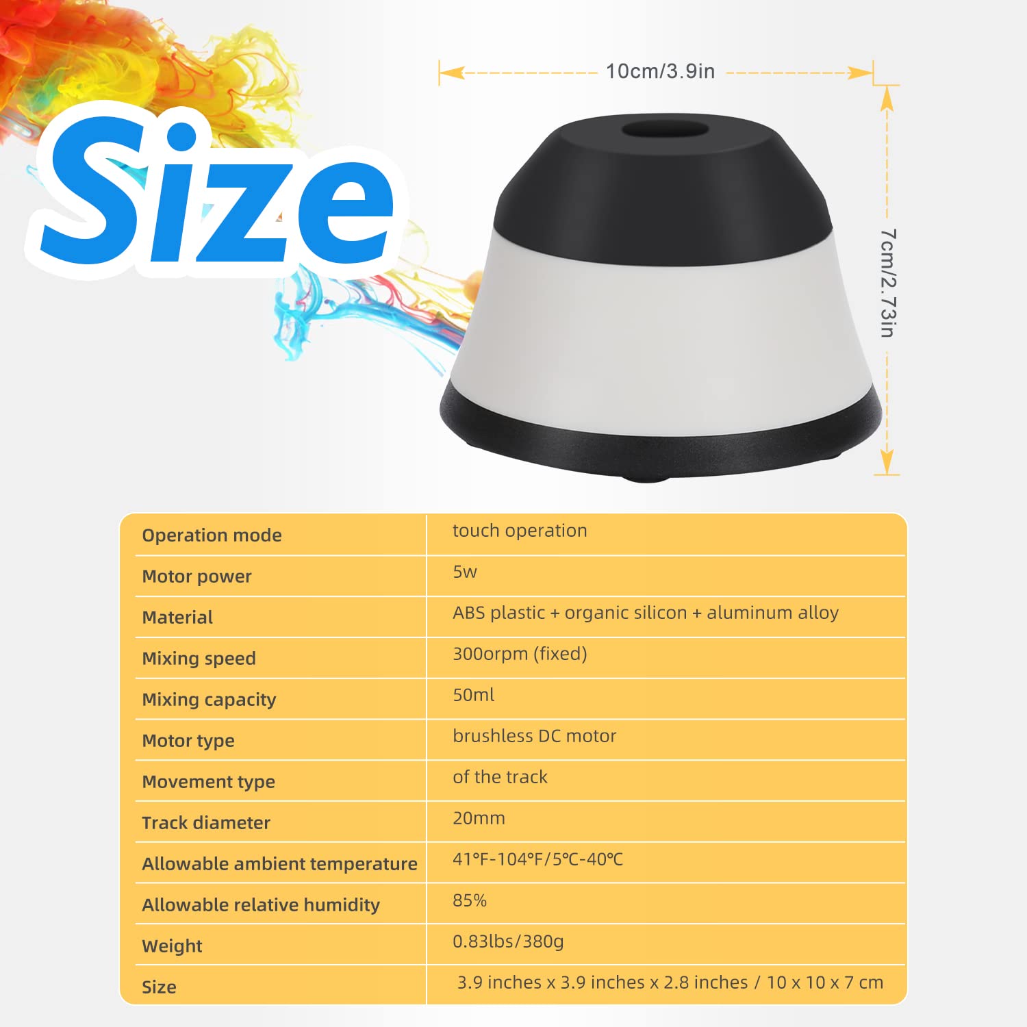 faruijie Lab Vortex Shakers - Mini Vortex Mixer Shaker Miniature Paint Mixer Vortex Portable Mixer for Nail Polish Eyelash Adhesives and Acrylic Paints