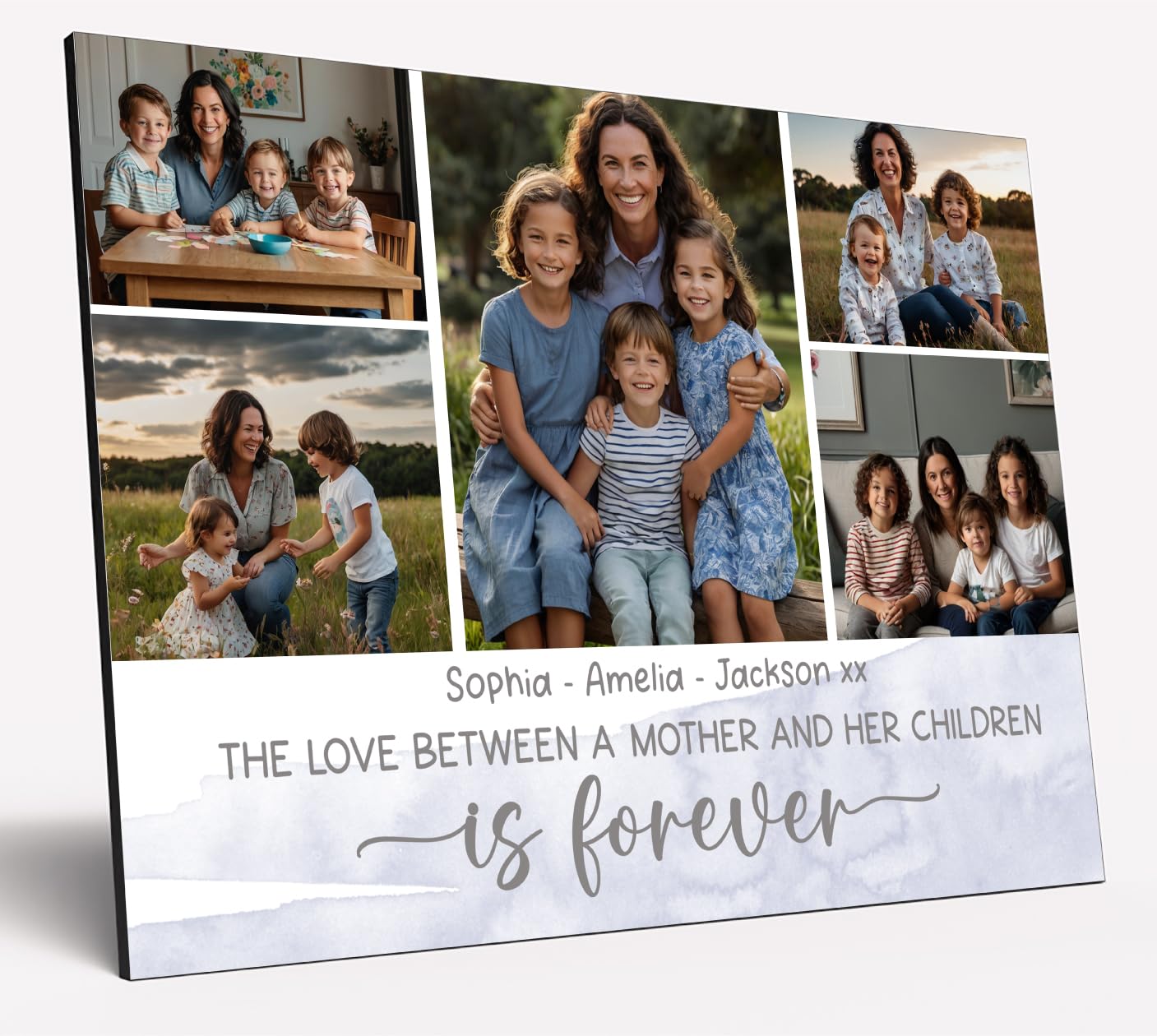 Personalised Photo Gift A4 Wooden Wall Art Mother's Day Customised Print for Mum Mummy Grandma Nan Gift