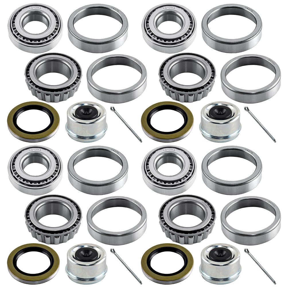 4 Sets 14125A 25580 Trailer Bearing Kits for 5200-7000 lbs Axle, Trailer Axles Bearing Kits with 2.72