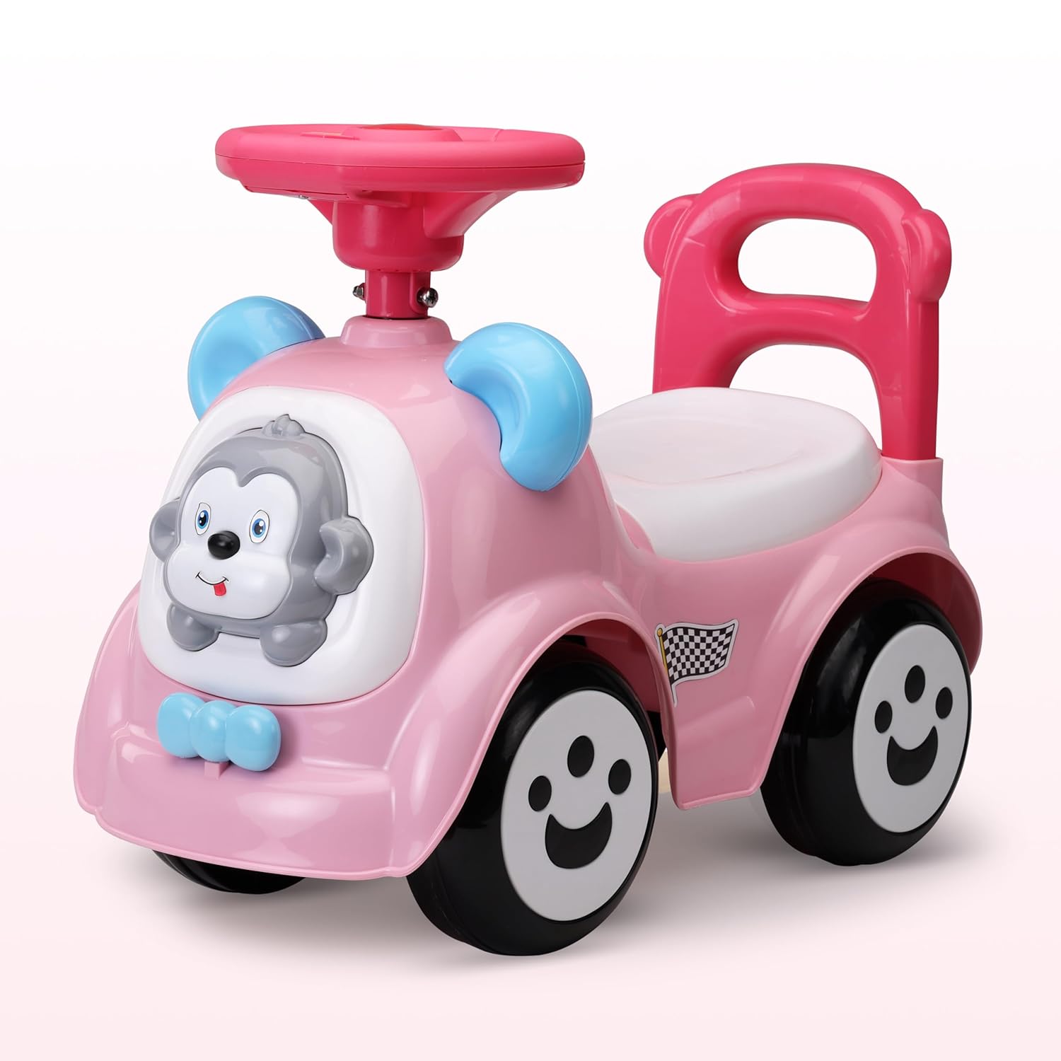 LuvLap Sunny Ride on &amp; Car for Kids with Music &amp; Horn Steering, Safety Guard, Under Seat Storage &amp; Big Wheels, Ride on for Kids 1 to 3 Years Upto 25 Kgs (Pink)