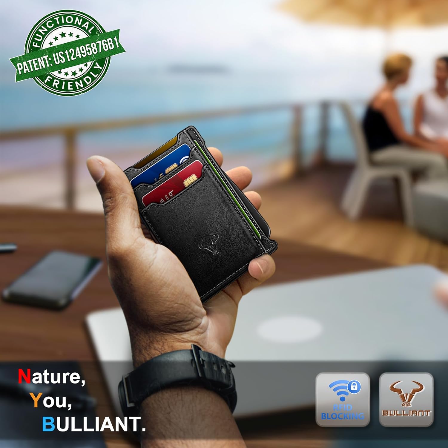 BULLIANT Men Wallet-Slim Money Clip Wallet Metal Card Case With Pop up Access 9 Cards RFID Blocking Pocket Fit - Image 7