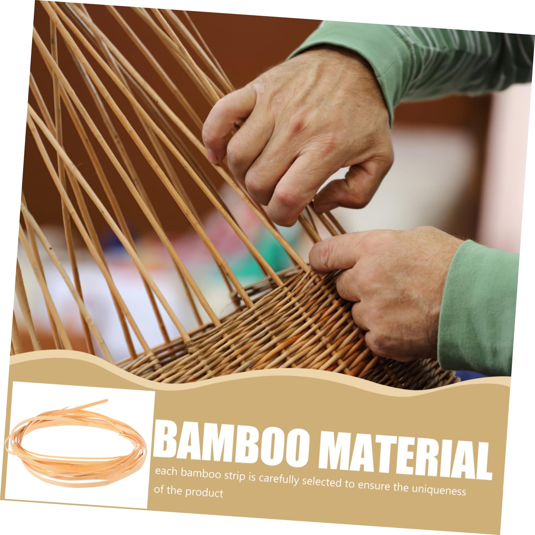 SHINEOFI Tiras De Bambú Planas Para Tejer 4 Rollos Material Natural De Caña Para Decoración De Boda Manualidades Y Tejido De Cestas