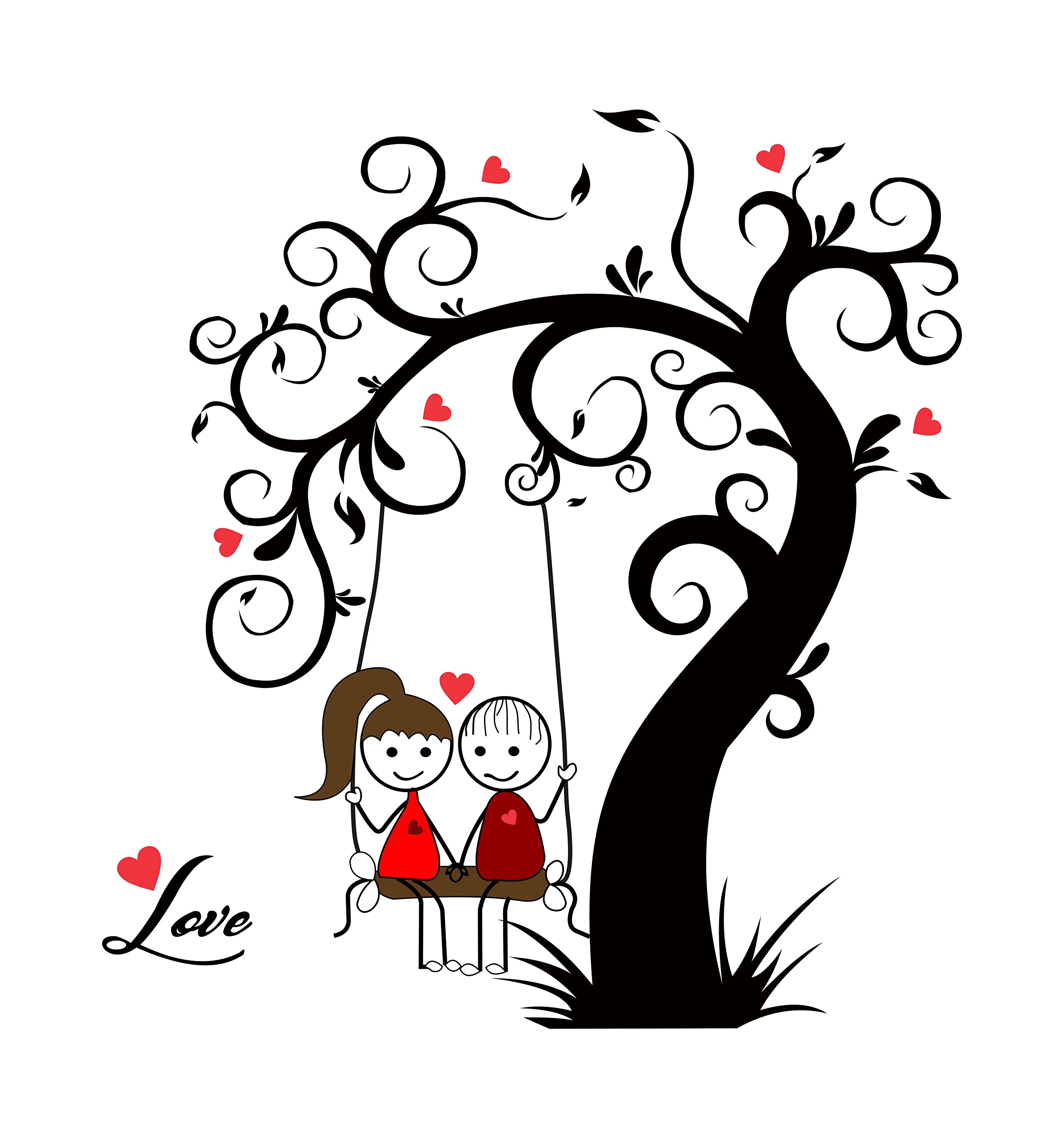 Dreamkraft Loving Couple Sitting on Swing Under a Tree Wall Sticker (Multicolor PVC Vinyl 74 x 69cm) (B0BBB8MCLG) Amazon Price History, Amazon Price Tracker