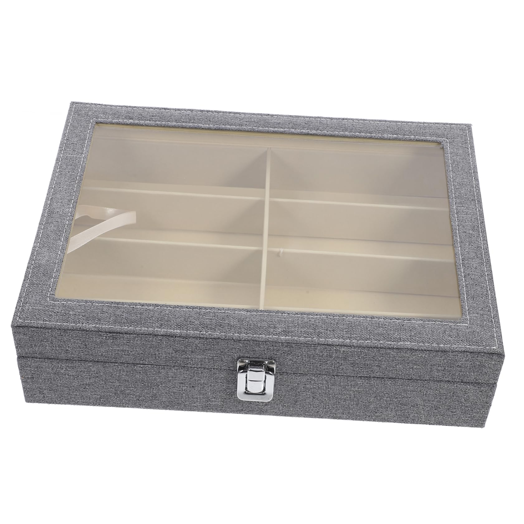 Organizador de Gafas y Lentes con Compartimentos Caja Expositora Transparente Gafas de Sol y Accesorios Almacenamiento Práctico
