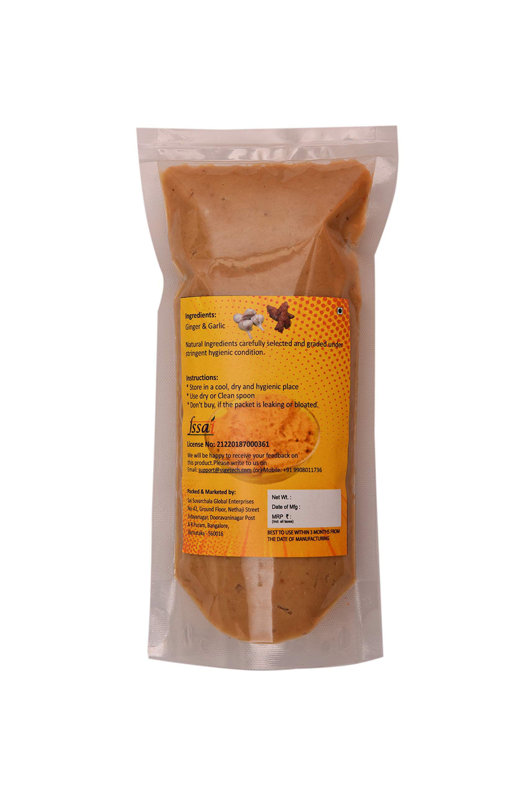Amoga's Pickles Factory Adrak Lahsun Paste/Ginger & Garlic Paste for Cooking Pure & Natural, 500 gm(Pack of 2 ,250 gm Each) 2