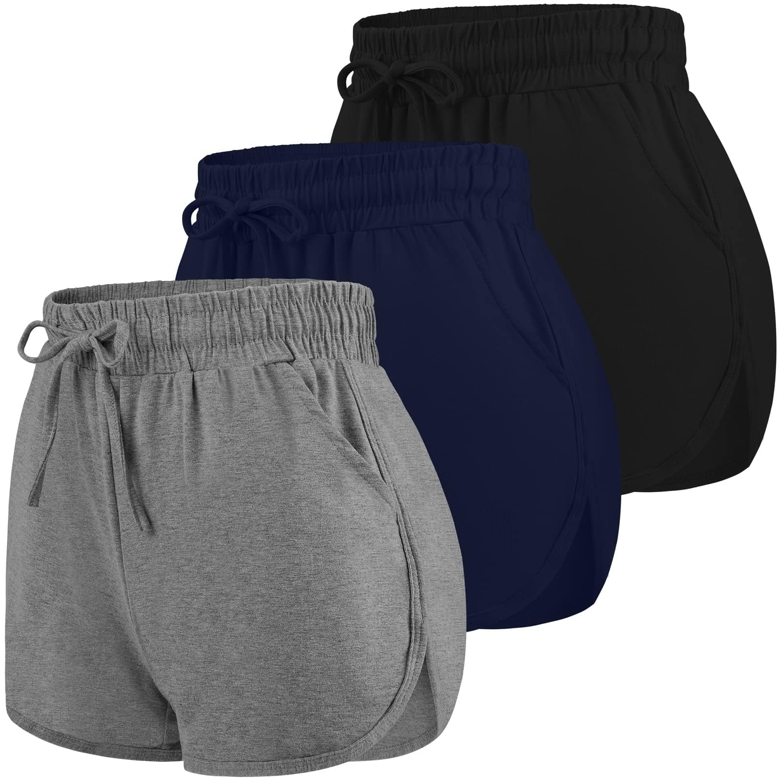 URATOT 3 Packs Women Sport Shorts