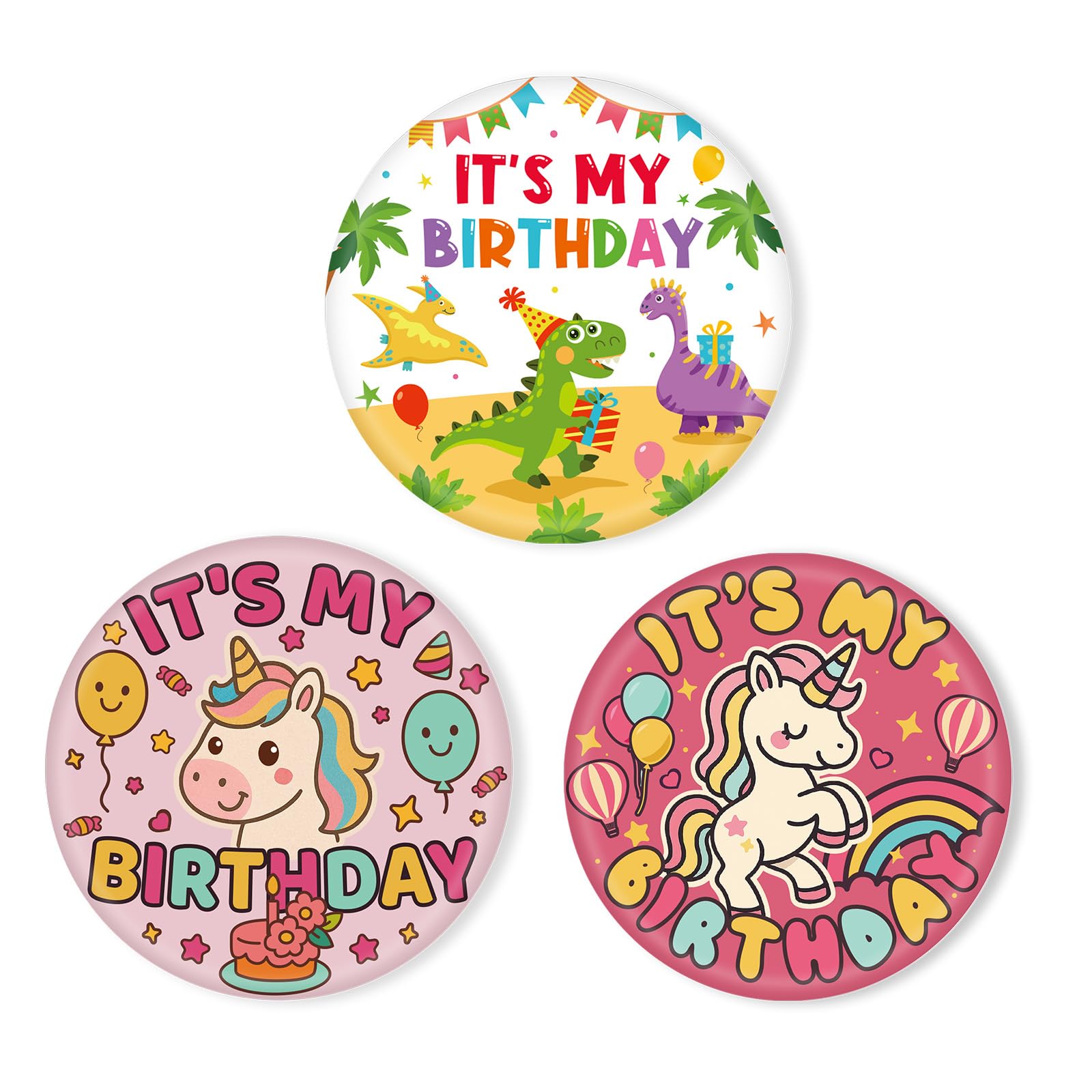 3pcs Cute Cartoon Birthday Pin