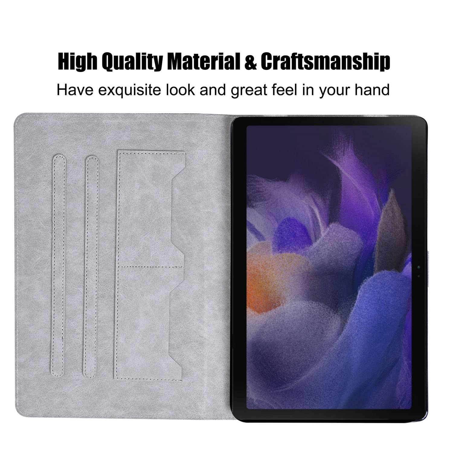 Rostsant Coque Galaxy Tab A8 10.5" Housse En Cuir PU Portefeuille Etui De Protection Pour Samsung Galaxy Tab A8 10.5" 2021 SM-X200 / SM-X205 - Empreinte