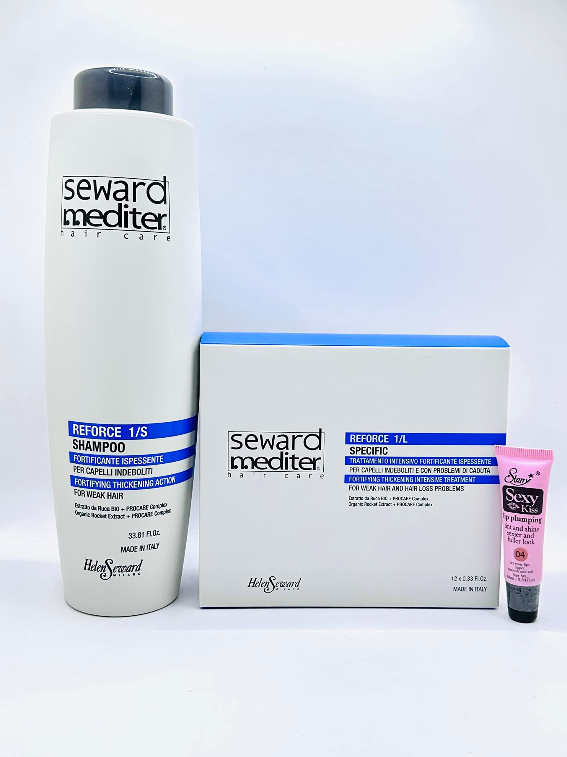 Reforcé Fortifying 1/S Shampoo 33.8oz and 1/L Fortifying Lotion Phials Set- Free Starry Sexy Lip Plumping Gloss 10ml