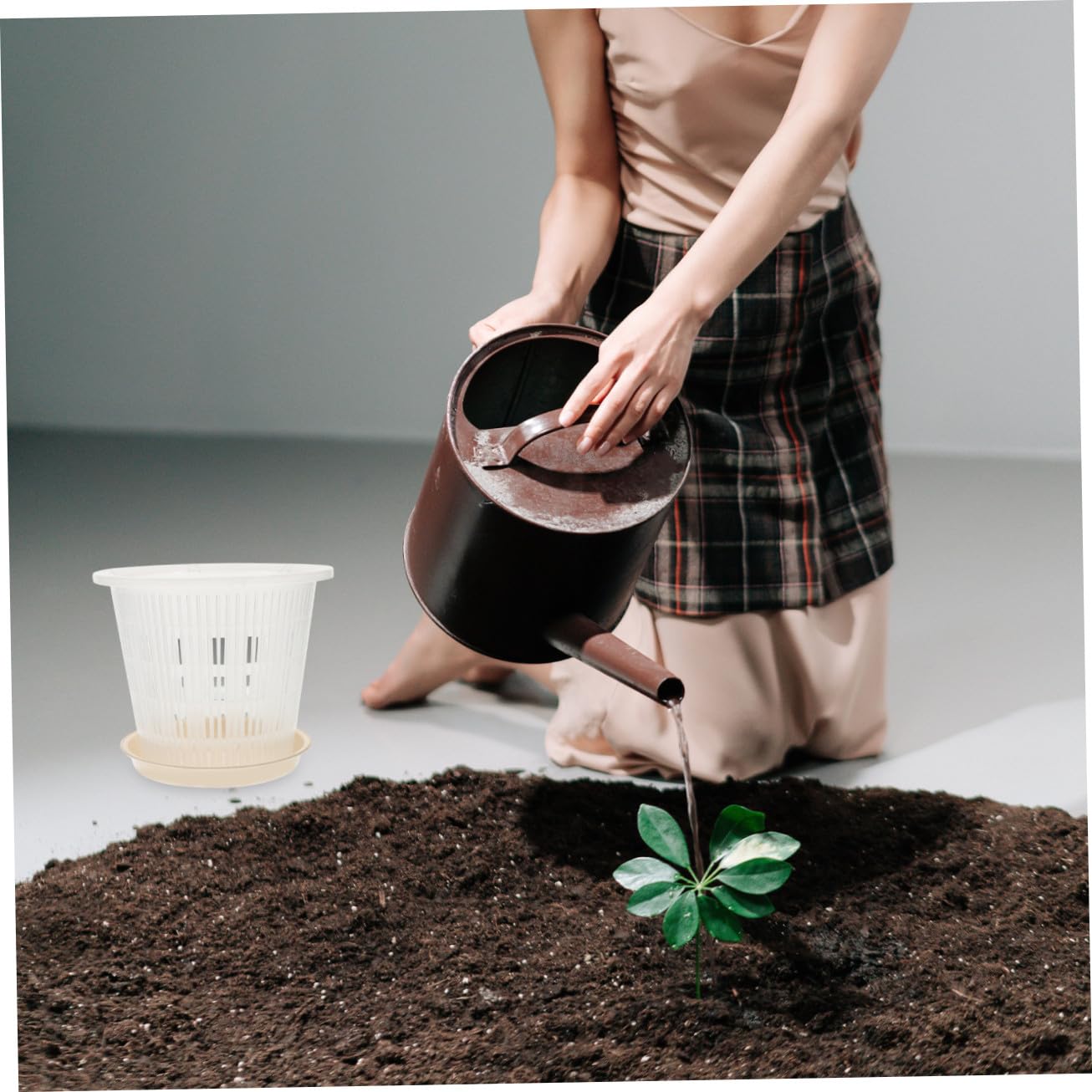 DOITOOL 5ensembles Lot de Pots de Fleurs Plastique pour Pépinière Godets Transparents pour Plantes et Semis avec Drainage et Aération
