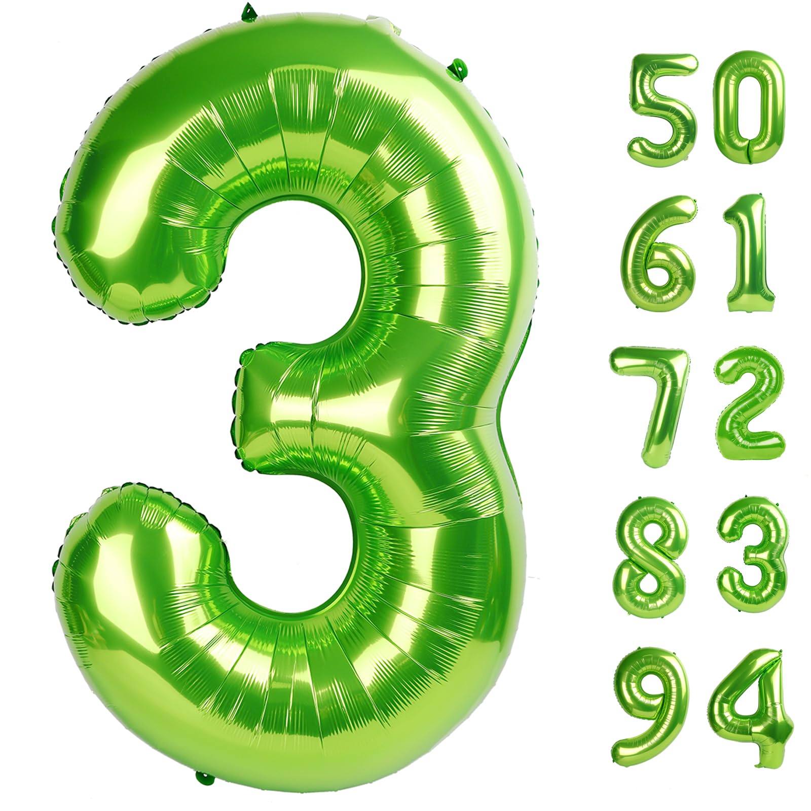 Light Green 3 Balloon - Number Balloon 40 Inch, 3st Light Green Decorations