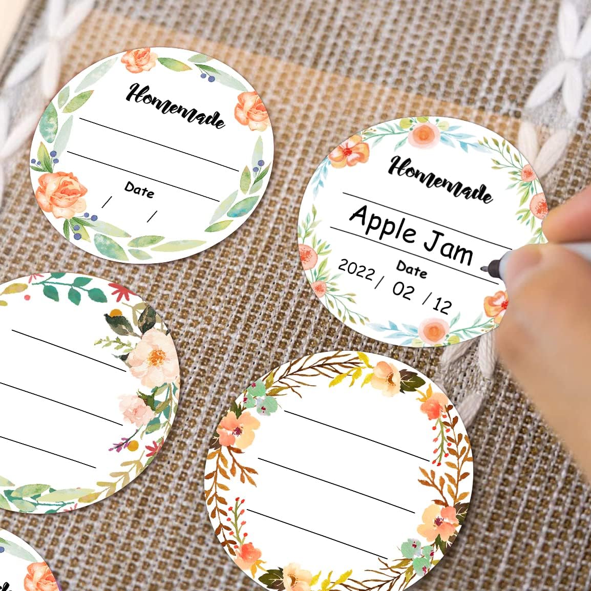 Organize Your Canning with 500 Watercolor Floral Stickers: Perfect for Homemade Goodies!