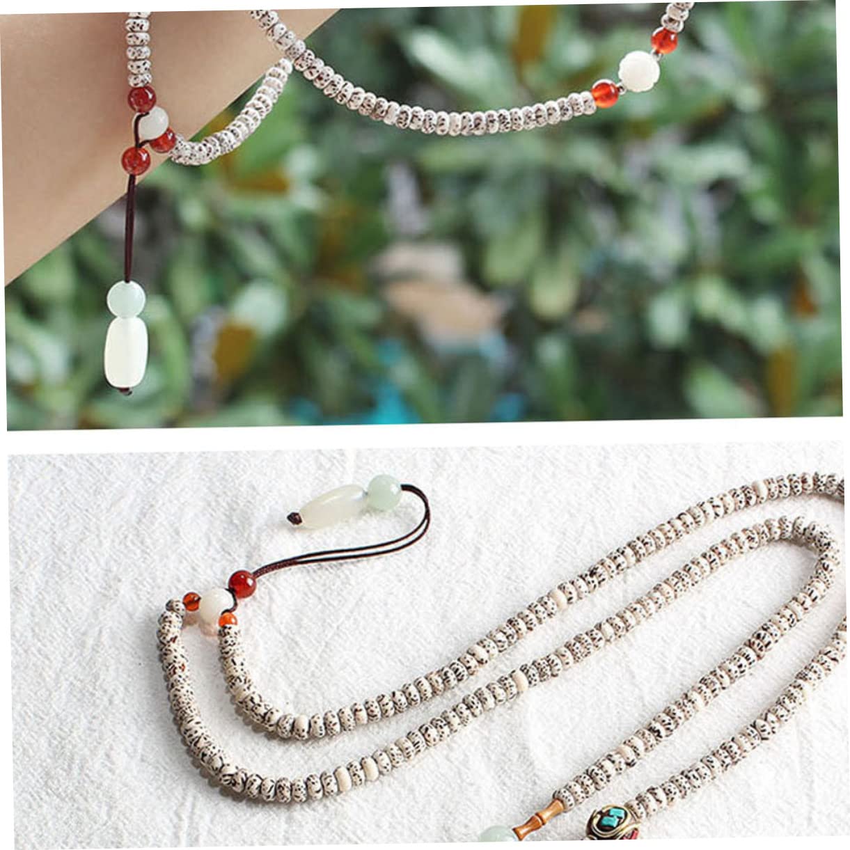 Housoutil Collier Perles 3 Pièces chaîne de téléphone collier téléphone rétro poignet cordon (s corde de sangles de portable longue appareil photo perlé badge