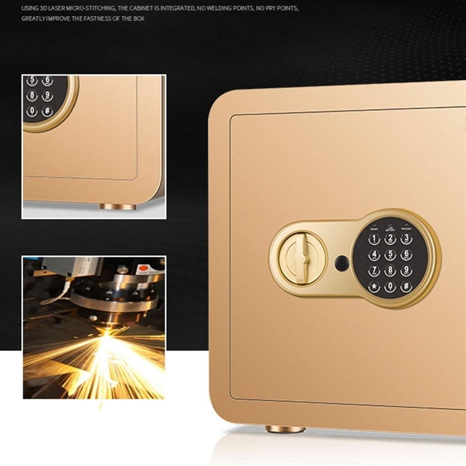 Caja fuerte digital ignífuga e impermeable, construcción grande de acero sólido con cerrojo de seguridad, anclaje a la pared para el hogar, oficina, hotel, dinero en efectivo, almacenamiento de