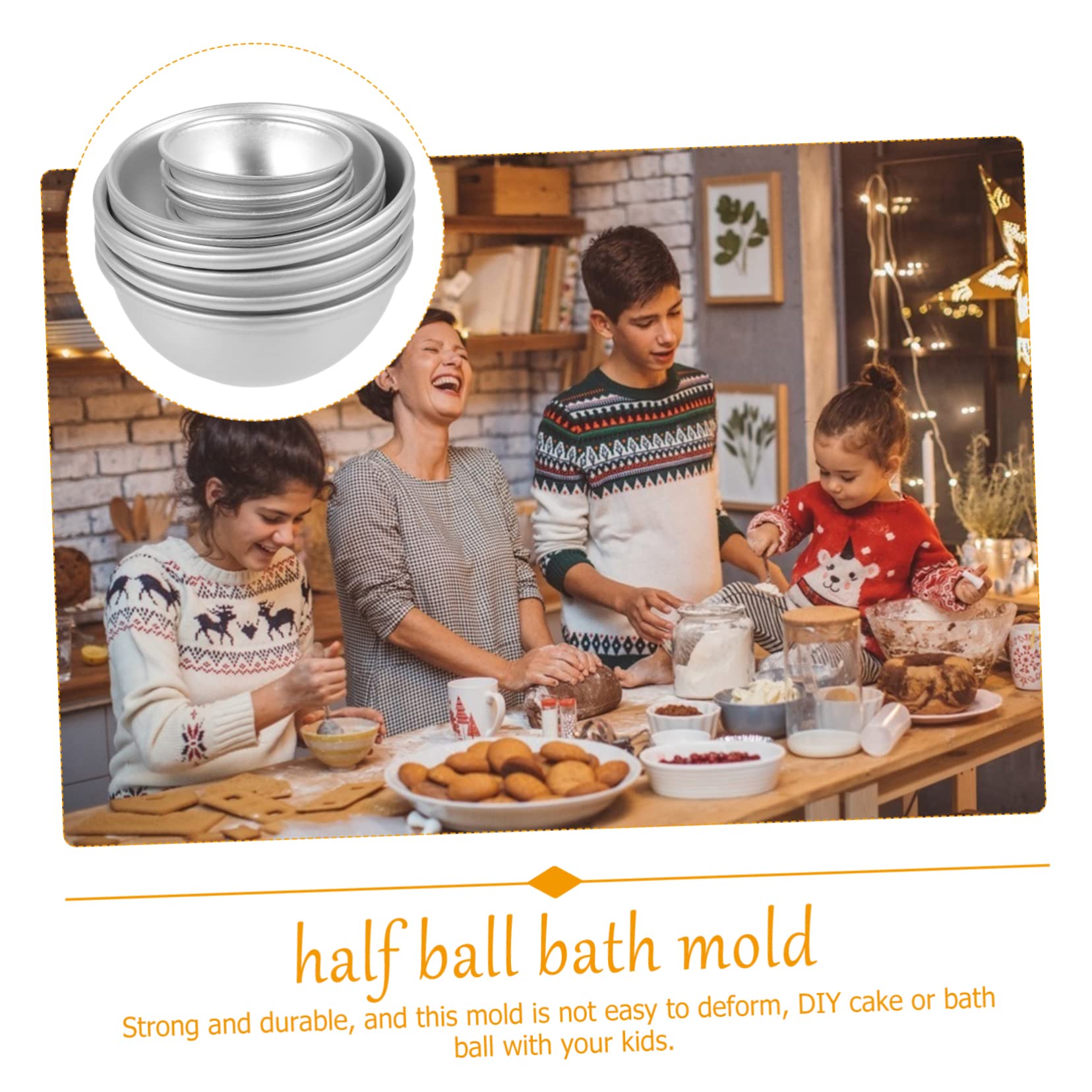 Veemoon 12pièces Moule Demi-sphère Alliage Aluminium Lot Pour Diy Gâteau Sels De Bain Et Artisanat Surface Lisse Et Robuste Variée Pour Bricolage Facile Et Résistant