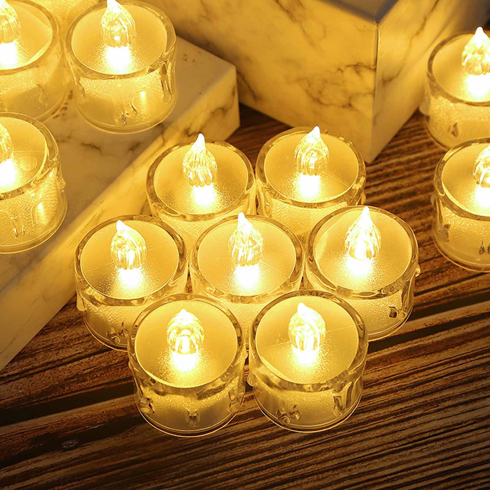 Battery Tea Lights Candle 12 Pack, Led Flameless Tealight for Romantic Night, Crystal Electric Fake Candle LIghts for Wedding Decro, Valentines Decorations, Votive Led Candle for Holiday Celebaration