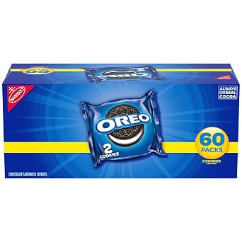 OREO Chocolate Sandwich Cookies, 60 Snack Packs (2 Cookies Per Pack) | Always made with Real Cocoa, Certified Kosher, Individually Wrapped