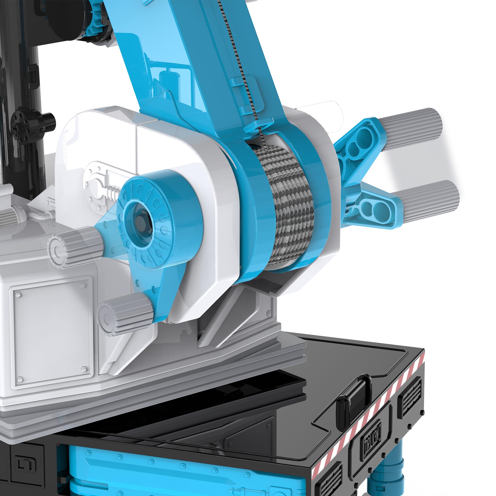DRIVEN by Battat Camion Gru Giocattolo Jumbo, Cabina Europea Blu, Set da 2 | Grande veicolo da cantiere con cabina europea blu, parti mobili e completamente assemblato; luci e suonini, Set da, 3+ anni