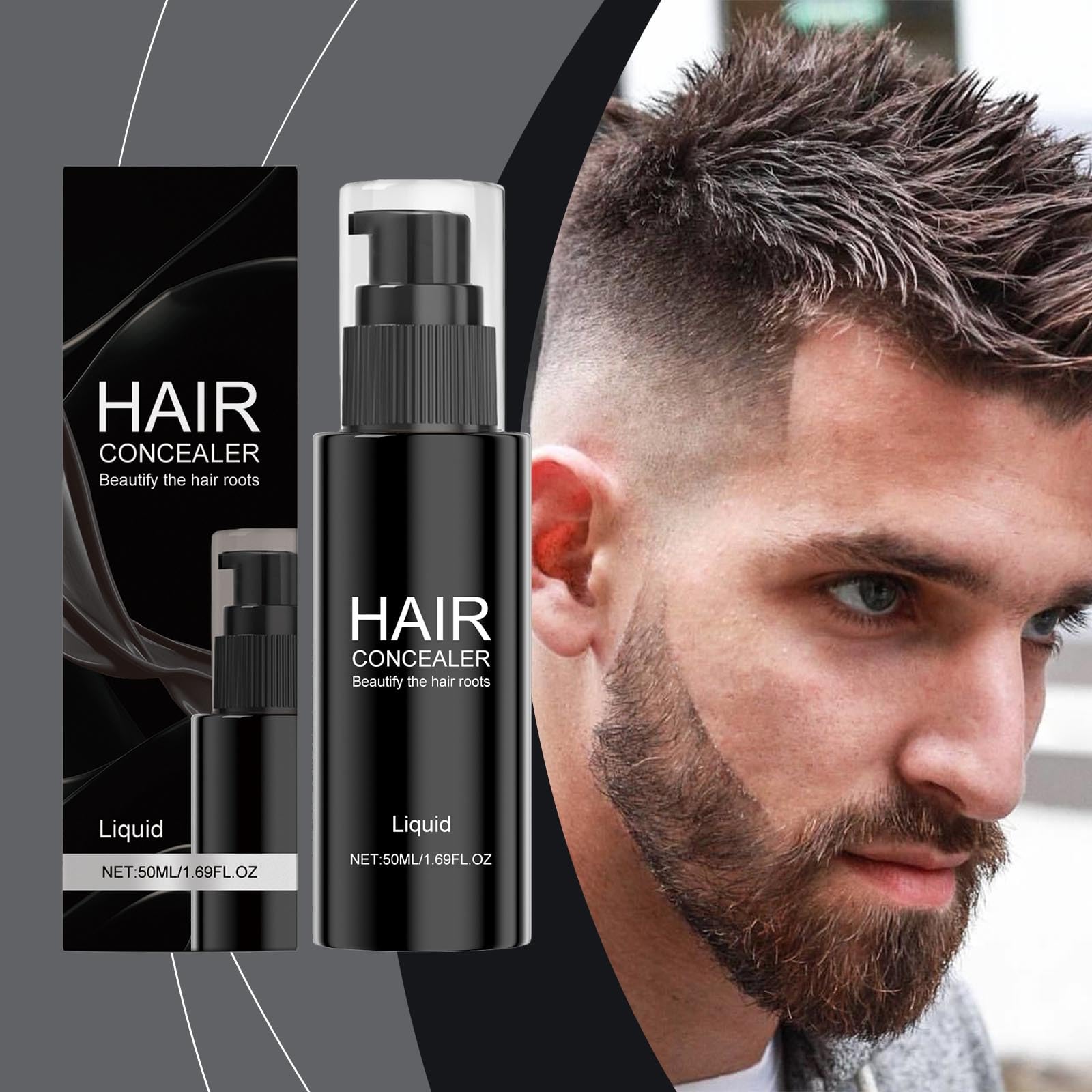Crema cubrir cabello lápiz corrector raíces natural voluminoso hombres
