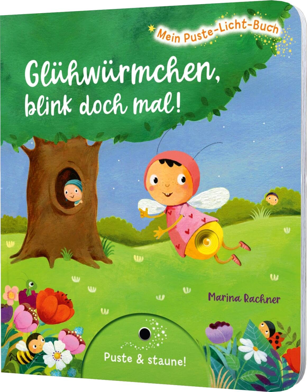 Mein Puste-Licht-Buch: Glühwürmchen, blink doch mal!: Zähl-Buch mit Puste-Licht und LED-Lämpchen, Mitmachbuch für Kinder ab 18 Monaten