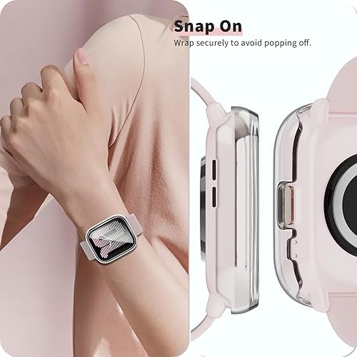 Miniatura 5 de Rc-Z Funda protectora de pantalla para reloj inteligente activo Amazfit, paquete de 2 protectores de policarbonato duro con película de vidrio