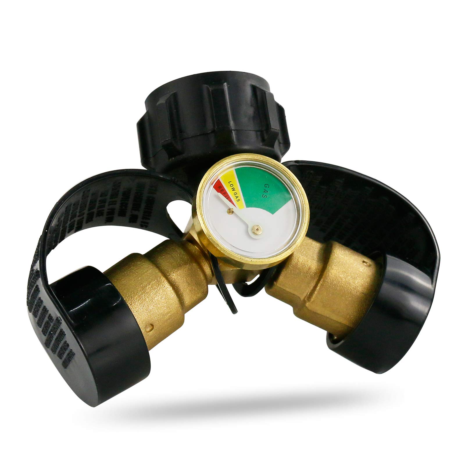 Buy Uniflasy Propane Tank Y Splitter 2 Way with Gauge, LP Gas Tank Tee