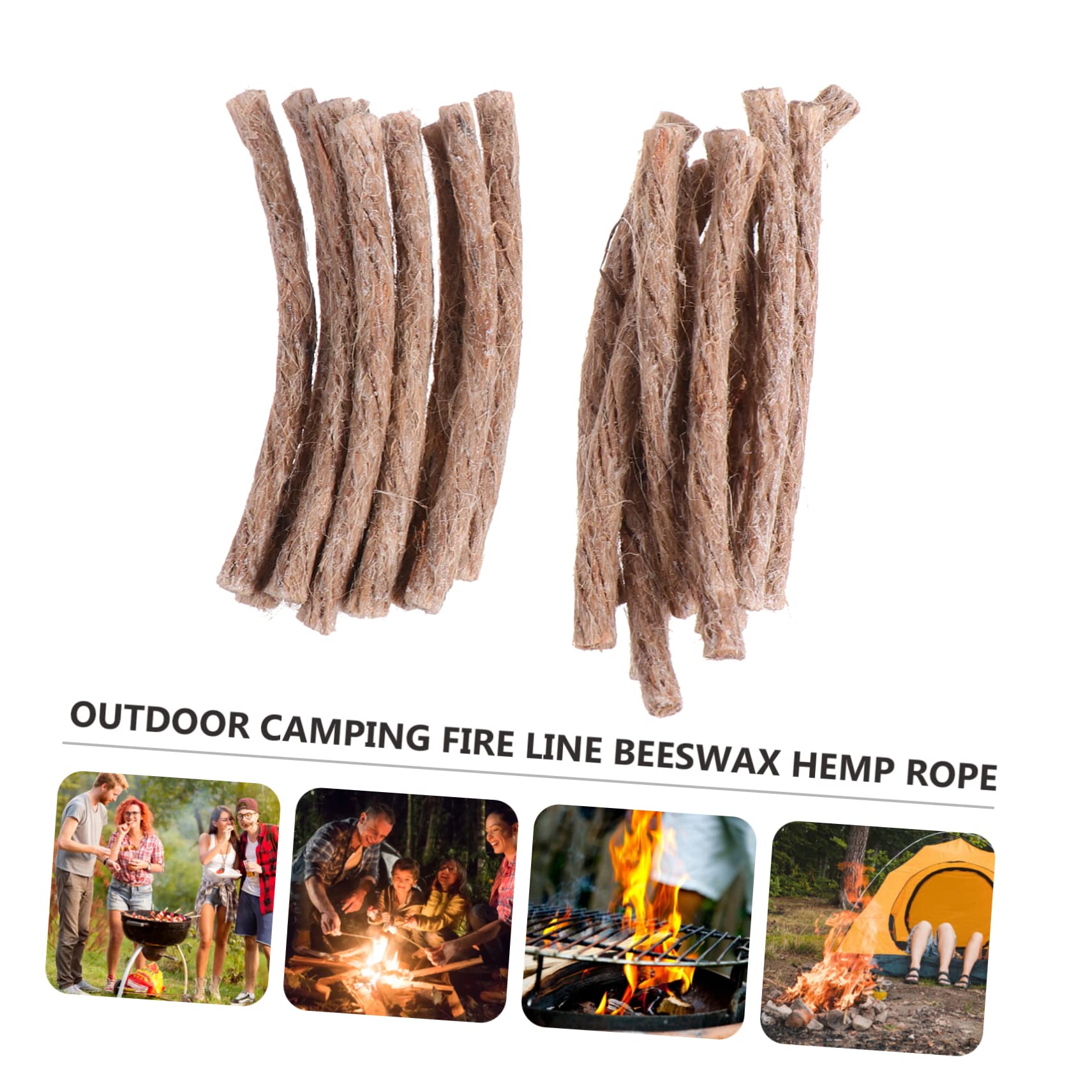 Gogogmee 20pcs Survival Wick Cord for Camping Fire Lightweight Easy to Use Outdoor Rope for Hiking BBQ and Emergency Preparedness
