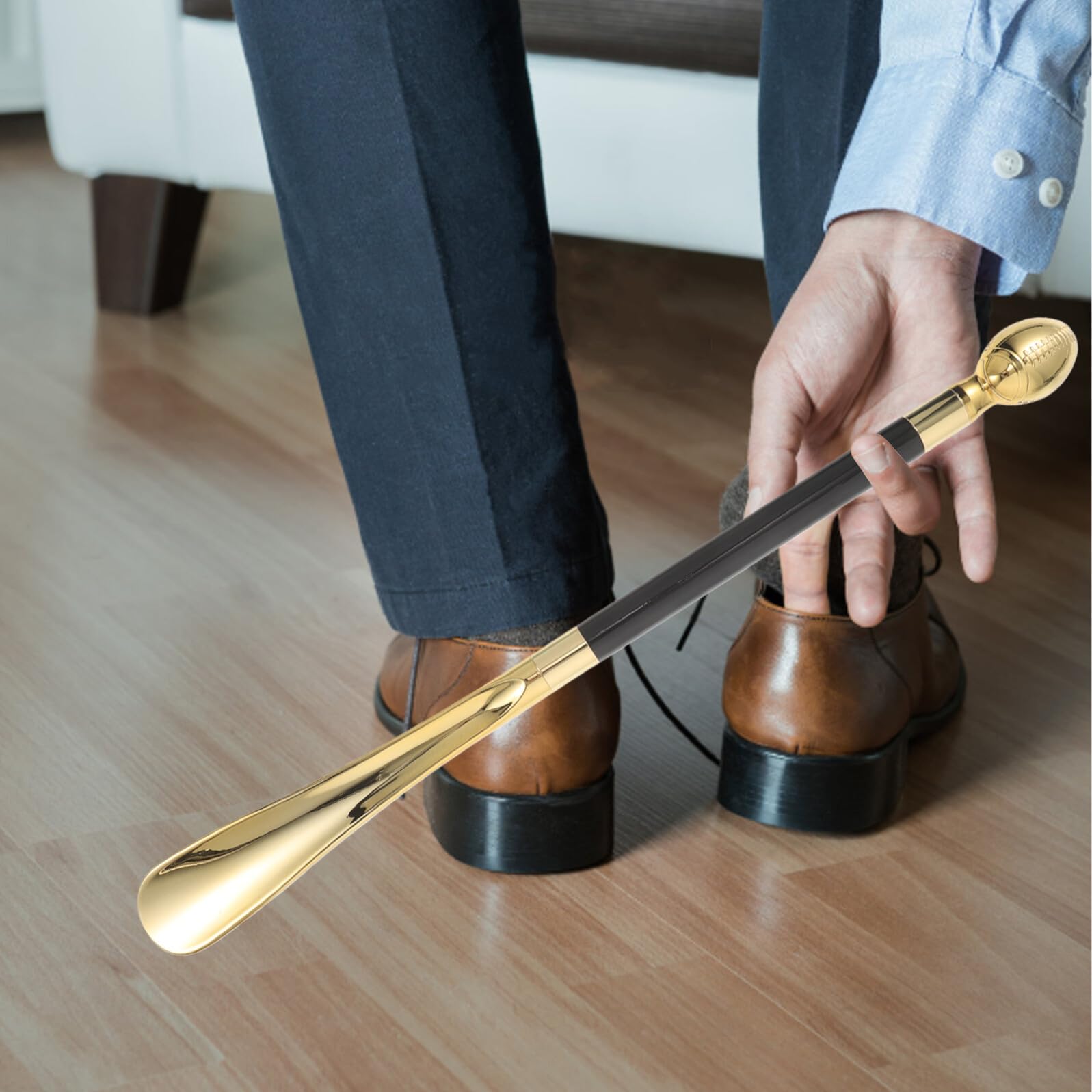 FRCOLOR Calzador de Fútbol Americano Ergonómico Mango Calzador de Plástico para Botas de Hotel para Personas Mayores y Uso Casa Viajes y Hospitales