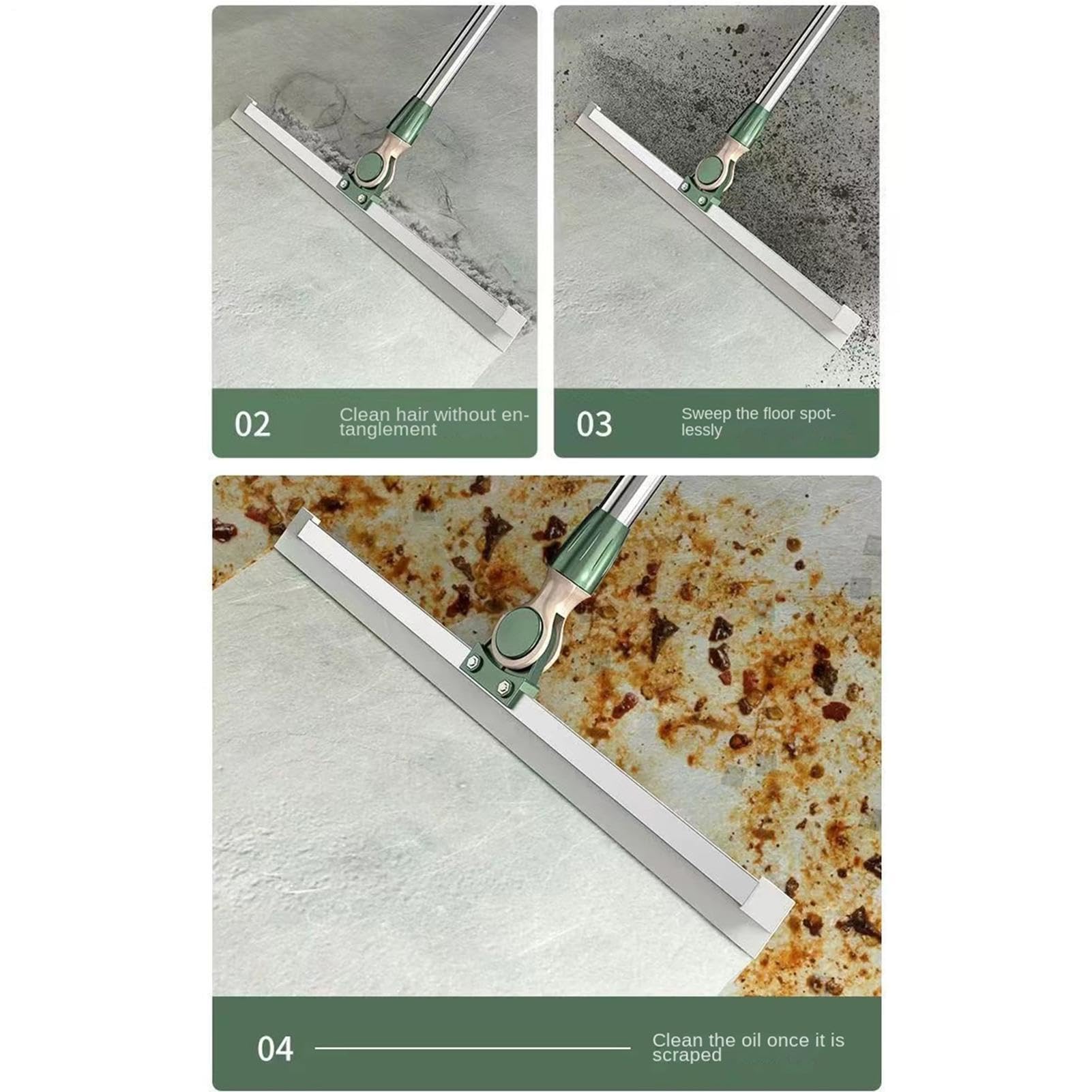 Raschiatoio per pavimenti Pulitore con Rotazione a 180 Gradi | Squeegee per Bagno Per la pulizia di pavimenti, cemento, piastrelle, garage, finestre, bagno, , cucina e di animali