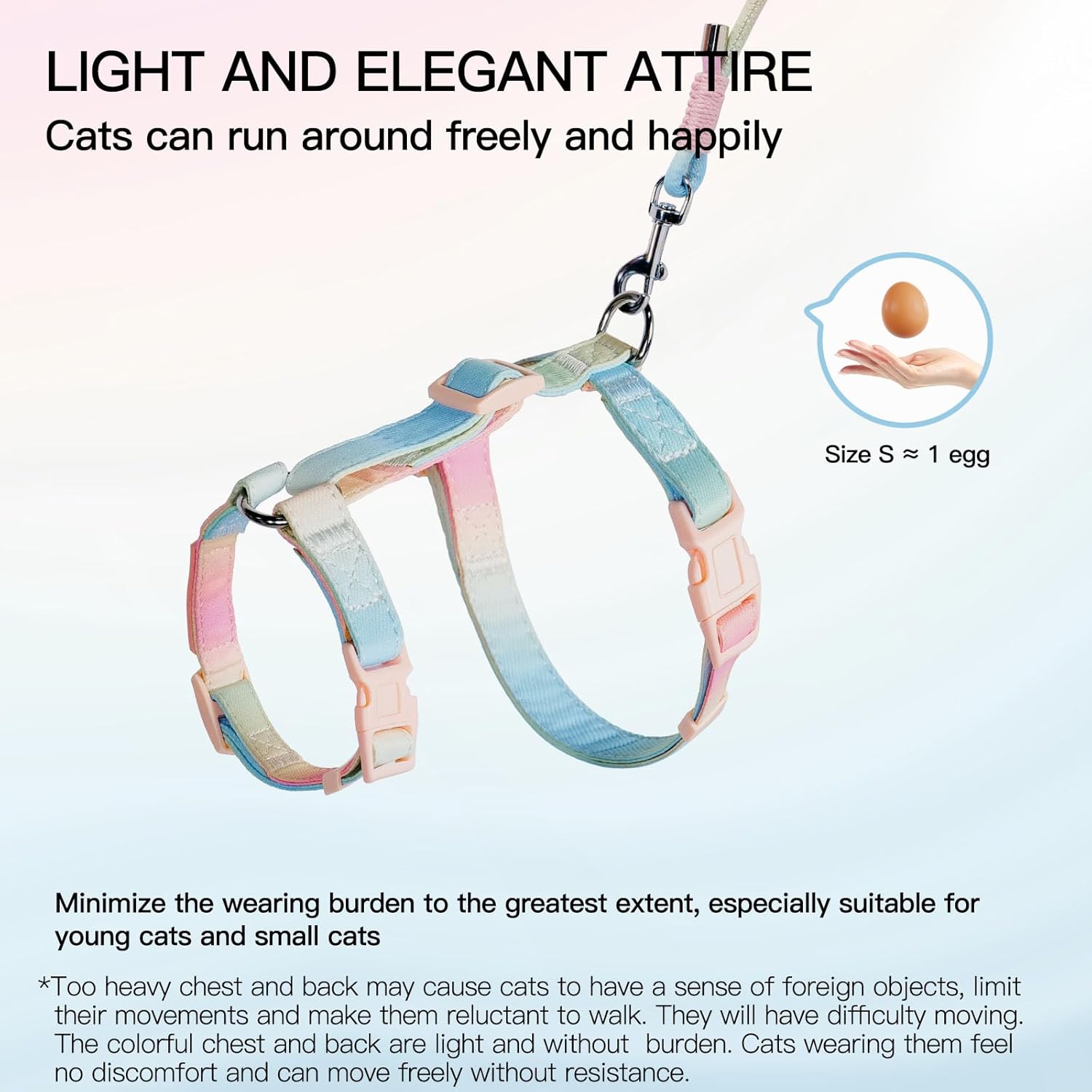 Escape-Proof Cat Harness & Leash Set - Adjustable Lightweight Vest for Small Cats/Kittens (Midnight Ocean, Medium)