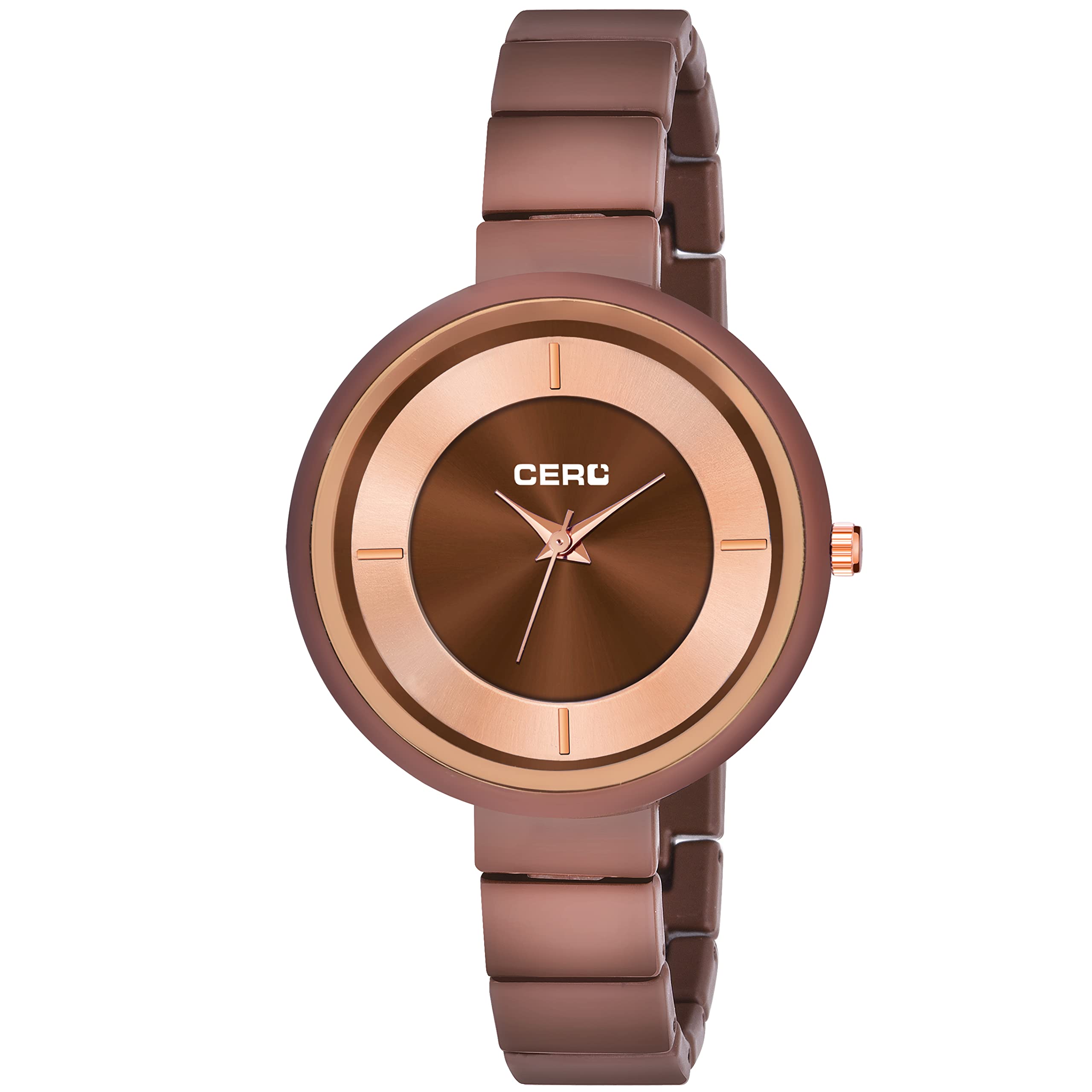 CERO Brown Dial and Metal Strap Analog Girls & Womans Watch (Brown) (B09ZHDH39W) Amazon Price History, Amazon Price Tracker