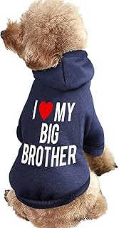 FunnyStar I Love My Big Brother Printed Pet Hooded Dogs Jumpsuit Cat Sweatshirt Pullover Pet Pup Clothing Cute