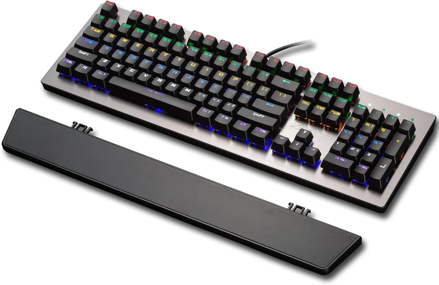 Mechanical Keyboard, King 806K 104 Keys LED Backlit Mechanical Gaming Keyboard Blue Switch for Mac or PC (Black and Silver)