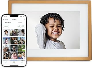 Skylight Digital Picture Frame - WiFi Enabled with Load from Phone Capability, Touch Screen Digital Photo Frame Display - Customizable Gift for Friends and Family - 10 Inch Gold