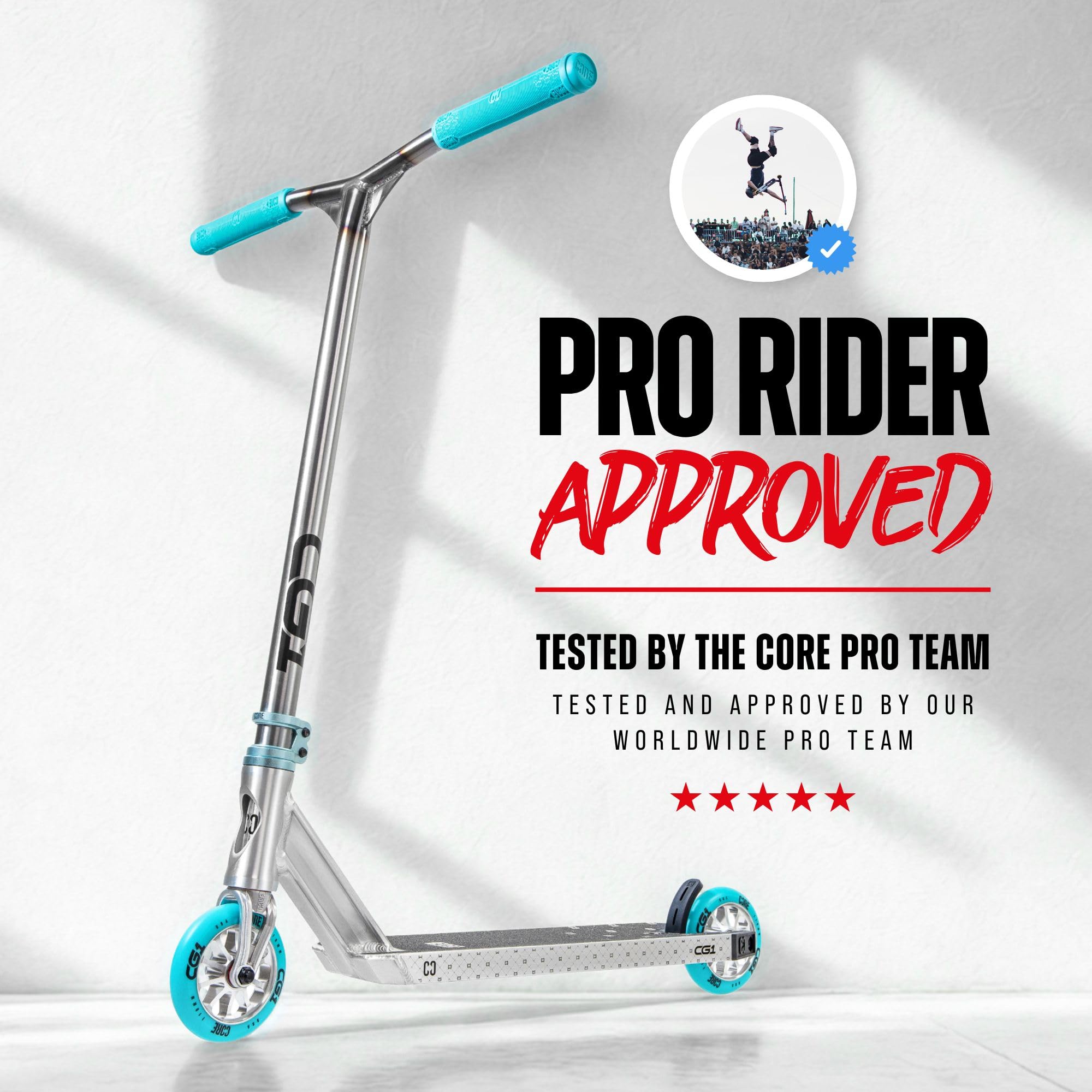 CORE CG1 Trottinette acrobatique – Trottinette acrobatique pour enfants à partir de 8 ans, tours de freestyle débutants à avancés avec roues de 110 mm – Trottinettes professionnelles pour adolescents